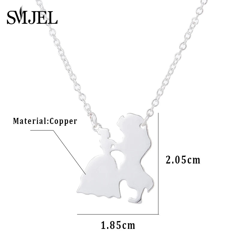Beauty and the Beast Pendant Necklace for Women