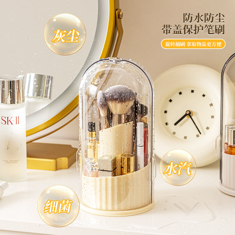 Rotating Dustproof Cosmetic Brush & Lipstick Storage Cylinder
