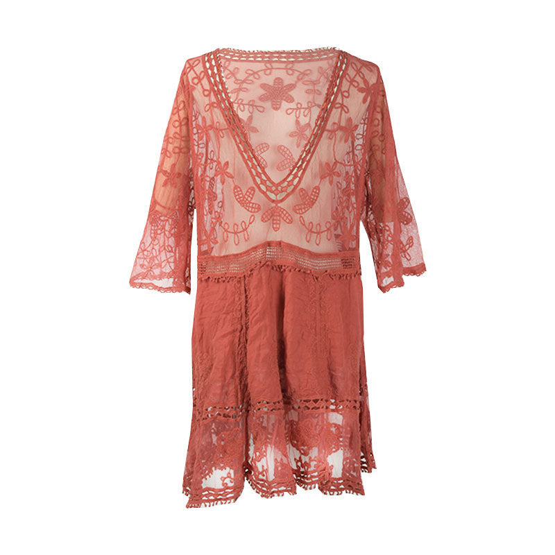 Cotton Beach Blouse & Mini Skirt Swimsuit Cover-Up