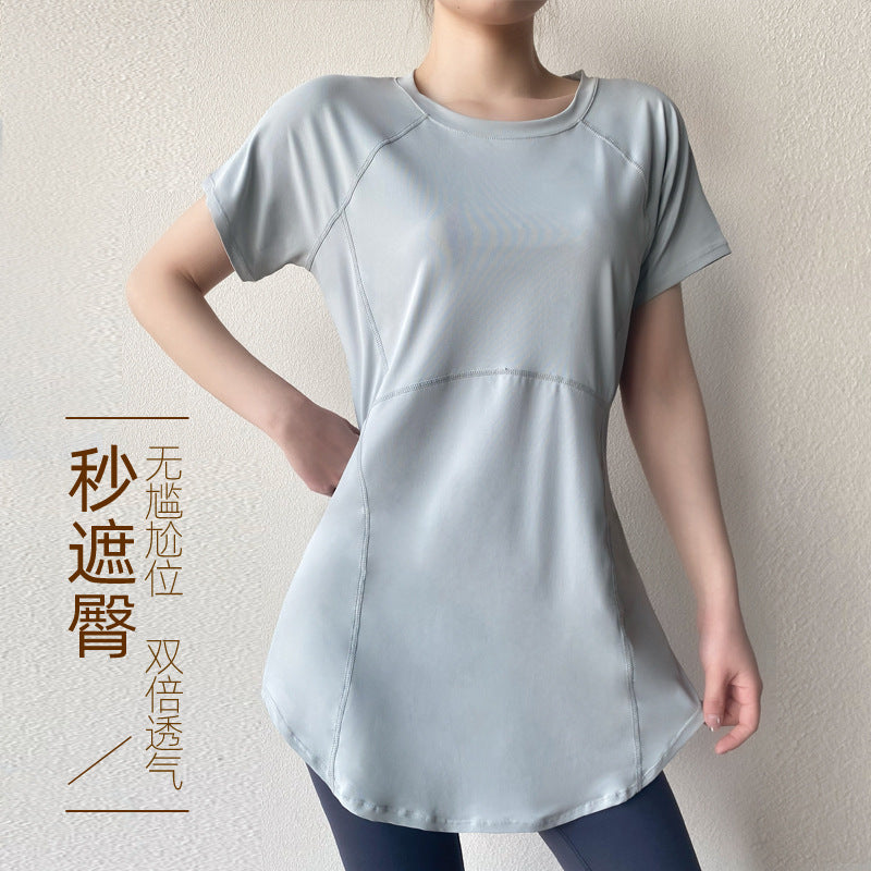 Yoga Quick-Dry Mid-Length Sports T-Shirt for Women