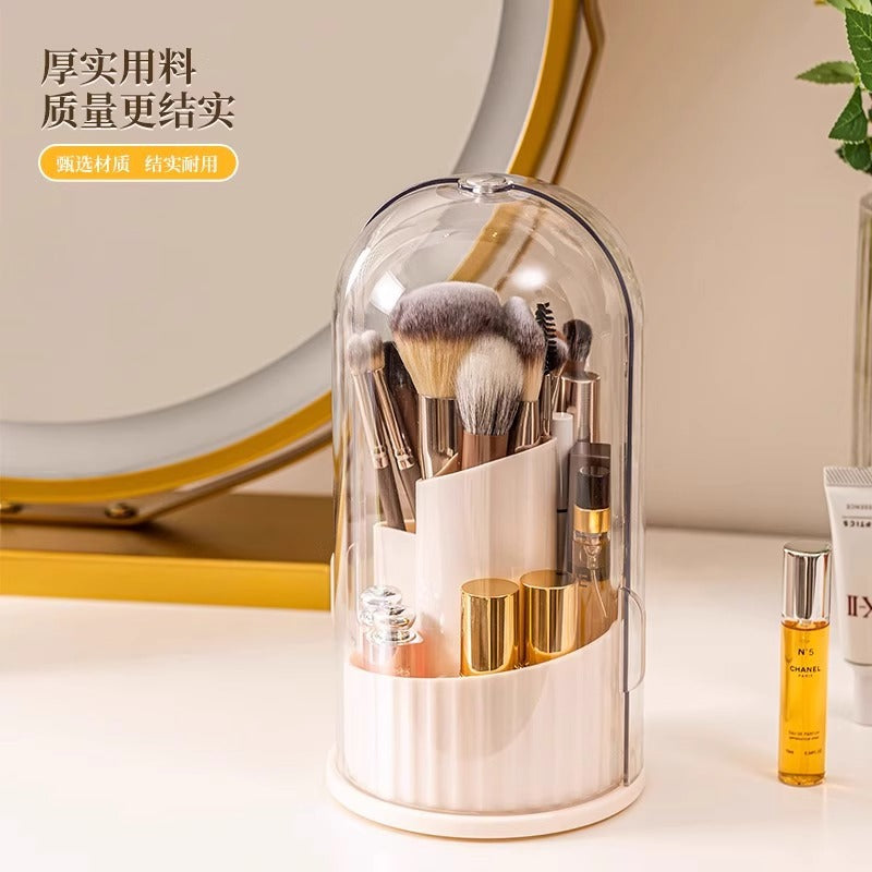 Rotating Dustproof Cosmetic Brush & Lipstick Storage Cylinder