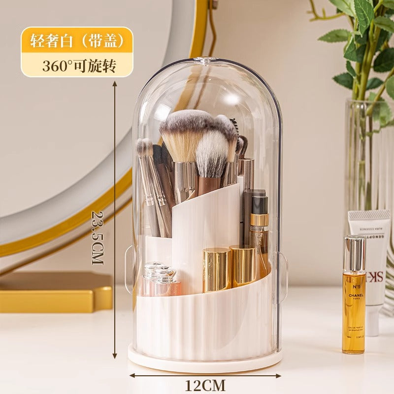 Rotating Dustproof Cosmetic Brush & Lipstick Storage Cylinder