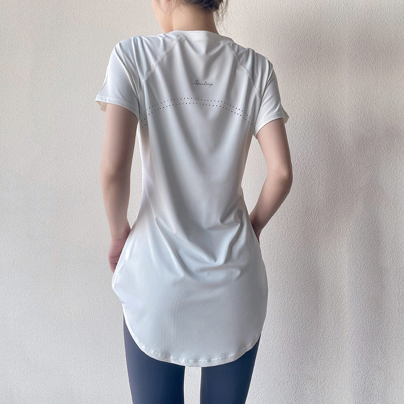 Yoga Quick-Dry Mid-Length Sports T-Shirt for Women