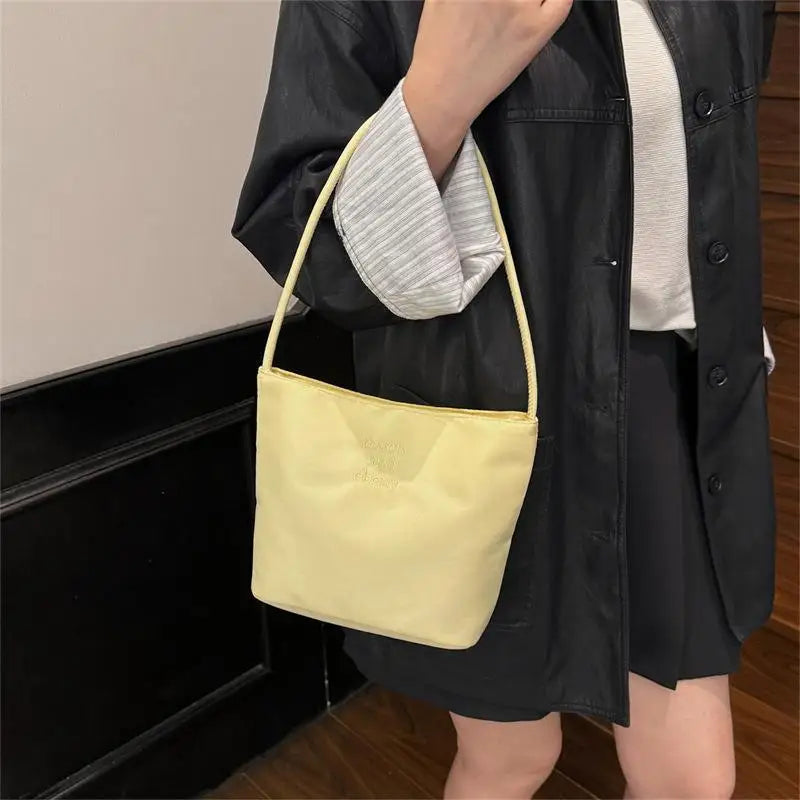 Waterproof Embroidered Letter Tote Bag – Large Capacity