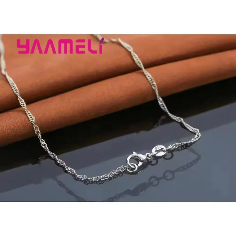 925 Sterling Silver Pendant Necklace & Hoop Earring Set