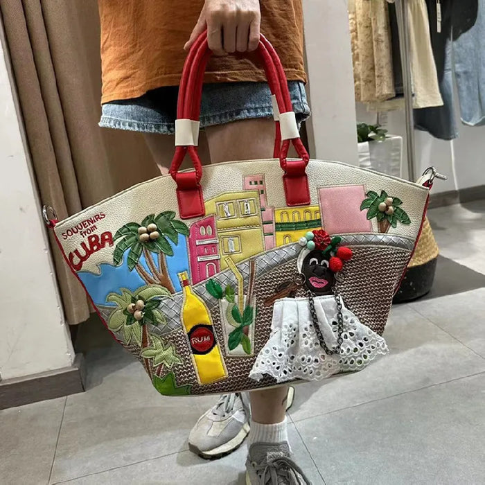 Large Canvas Tote Shoulder Bag for Women