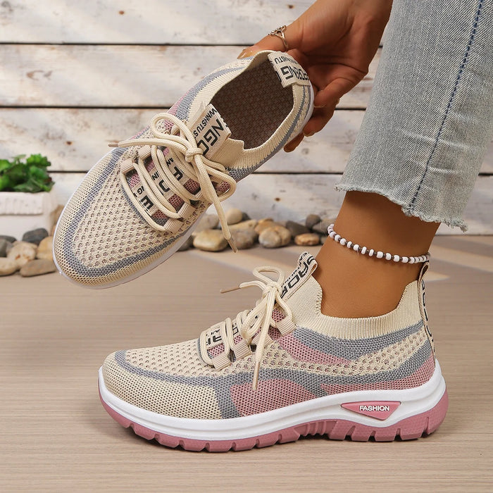 Double-Color Casual Sneaker Work Shoes for Women