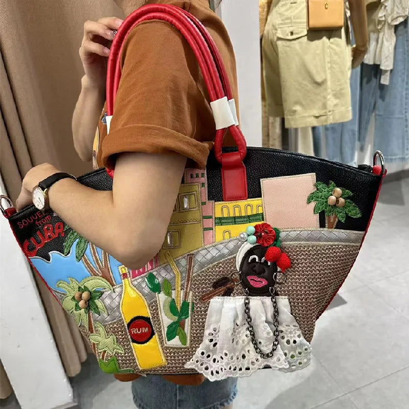Large Canvas Tote Shoulder Bag for Women