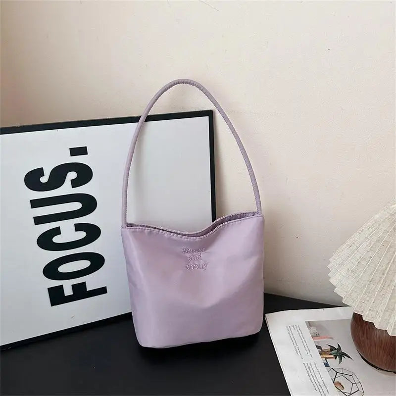 Waterproof Embroidered Letter Tote Bag – Large Capacity