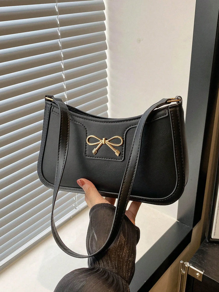 Bow-Detail Crossbody Shoulder Bag – Korean Style