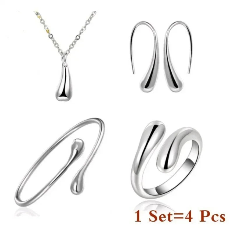 Teardrop Ring Necklace Bracelet & Earring Jewelry Set
