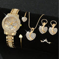 Women's Quartz Watch & Rhinestone Jewelry Set