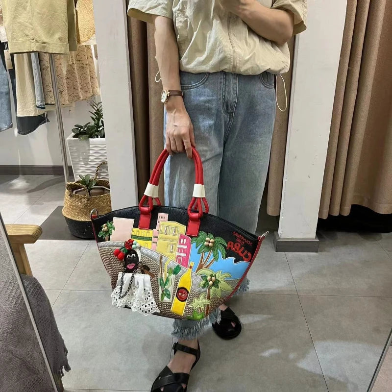 Large Canvas Tote Shoulder Bag for Women