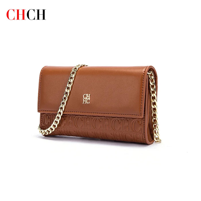 Magnetic Flip Chain Shoulder Bag – Brown Mini Square