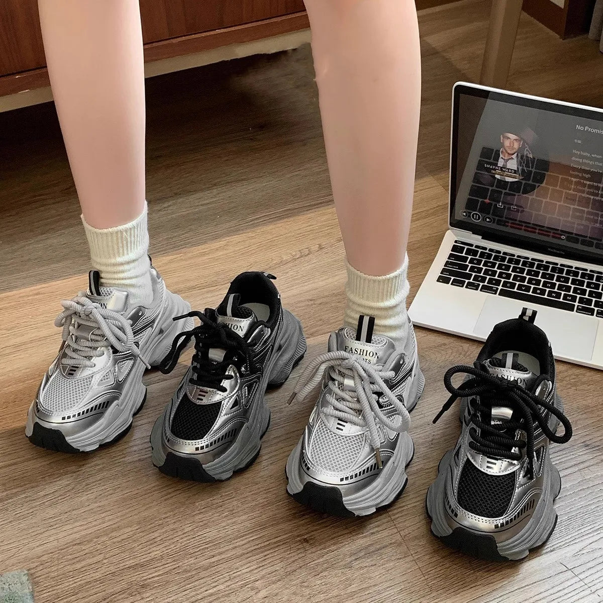Casual Non-Slip Thick Sole Platform Sneakers for Women