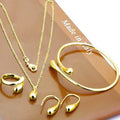 Teardrop Ring Necklace Bracelet & Earring Jewelry Set