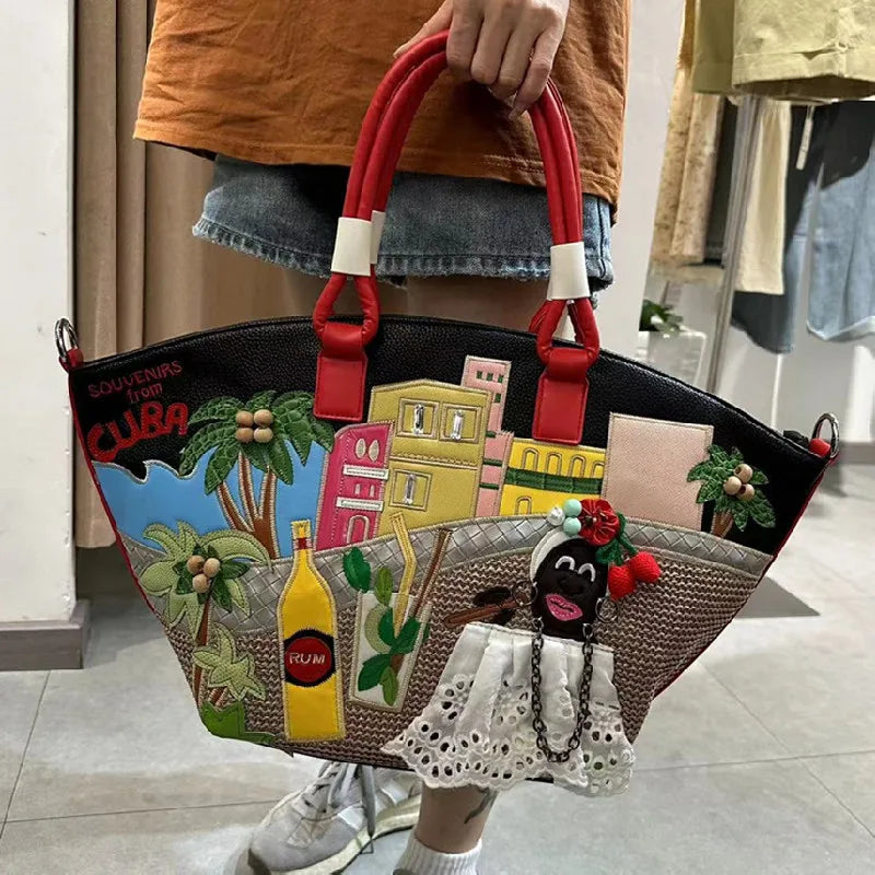 Large Canvas Tote Shoulder Bag for Women